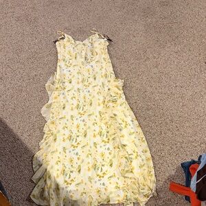 Forever 21 Yellow Floral Backless Dress
